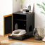 Elegant Cat Litter Box Enclosure with Sisal Door - Black