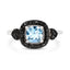 1.19 Carat Swiss Blue Topaz & Black Diamond Sterling Silver Ring