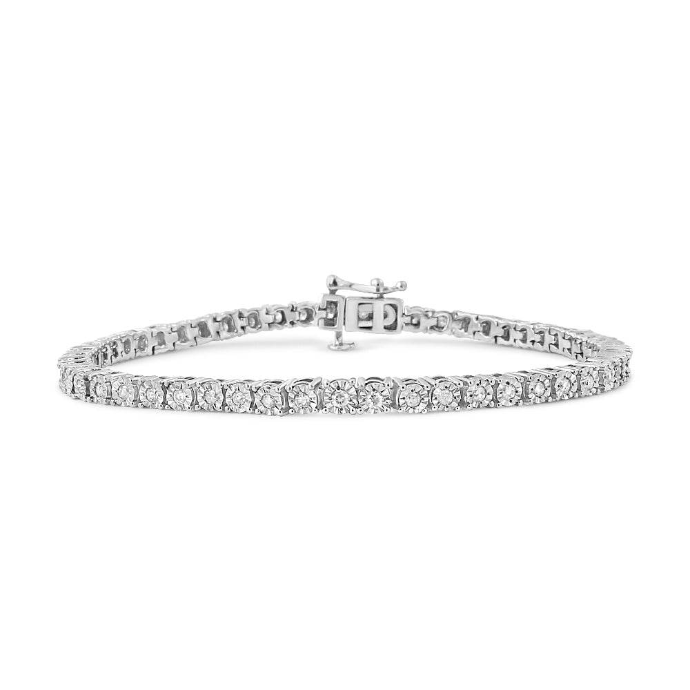 Pulsera de Tenis con Diamantes Miracle-Set de Plata Esterlina .925 - 7"