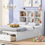 Full Size Platform Bed with Storage Headboard, Charging Station and 2 Drawers White - Korvel
