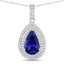 Colgante de Tanzanita y Diamante Blanco de 2.56 Quilates en Oro Blanco de 14K
