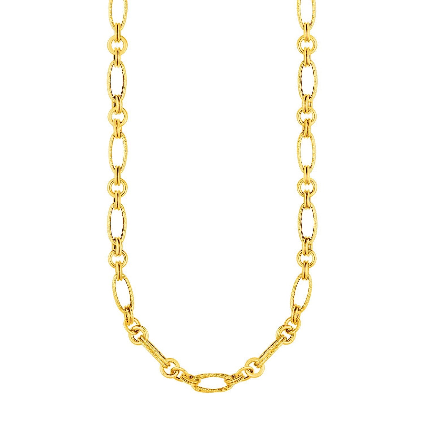 Collier en lien torsadé et poli en or jaune 14 carats