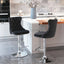 25-33 Inch, Modern Upholstered Chrome base Bar Stools with Back Comfortable Tufted for Home Pub and Kitchen Island（Black,Set of - Korvel