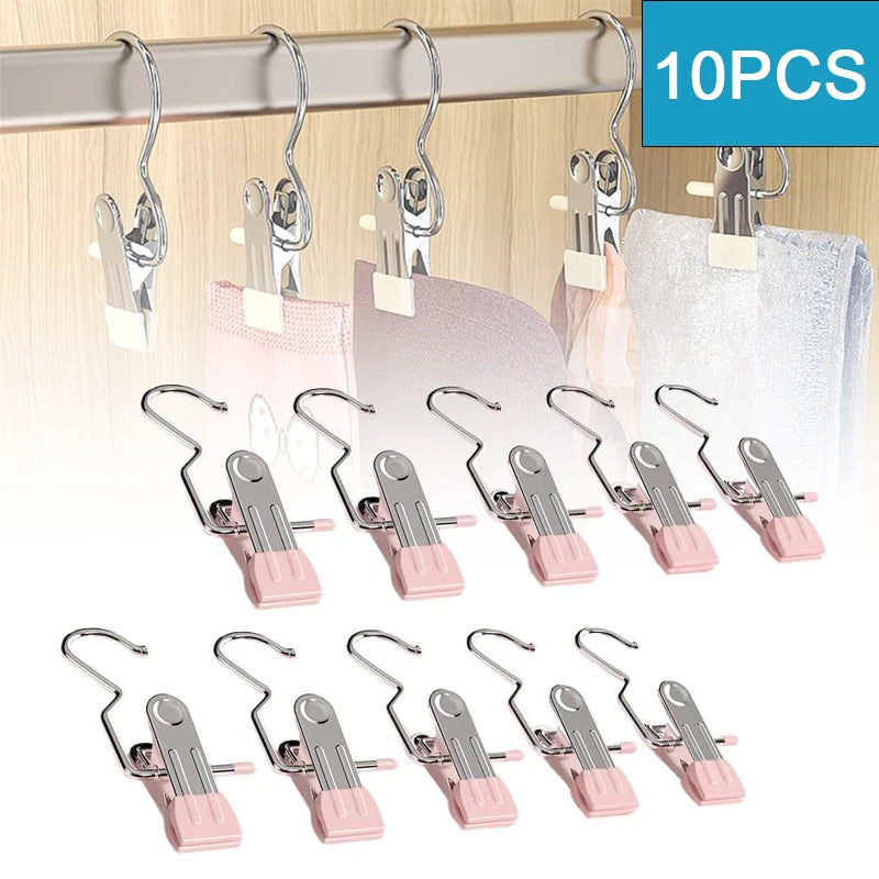10pcs Premium Stainless Steel Clothespins for Laundry and Organization