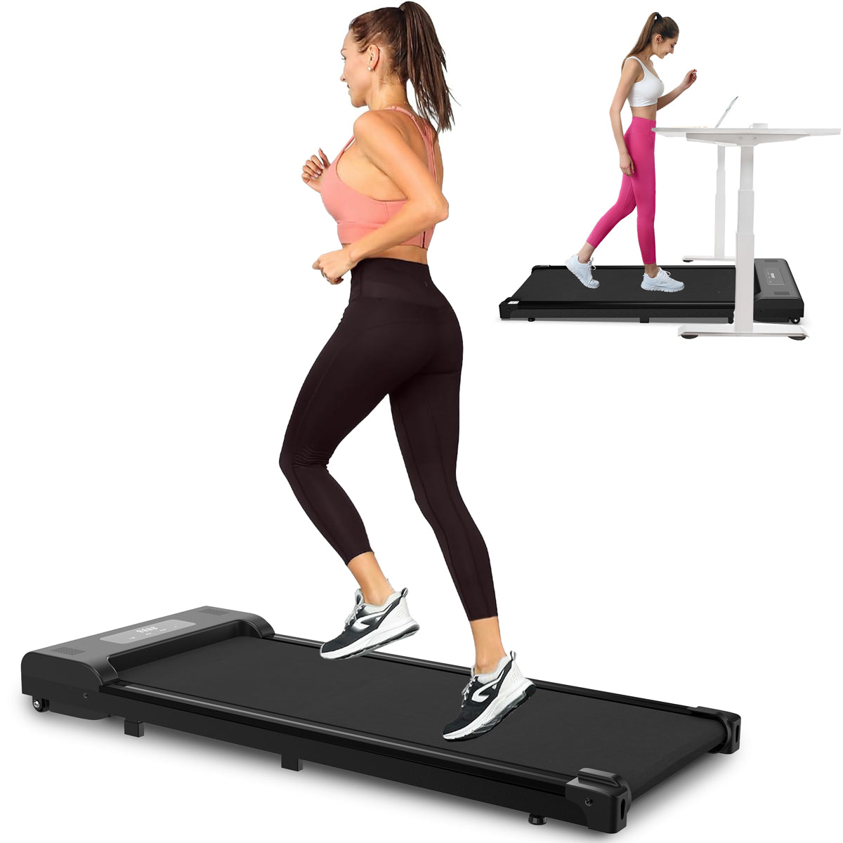 Undertable treadmill, walking mat, portable jogger with remote LED display (265 pounds) - Korvel