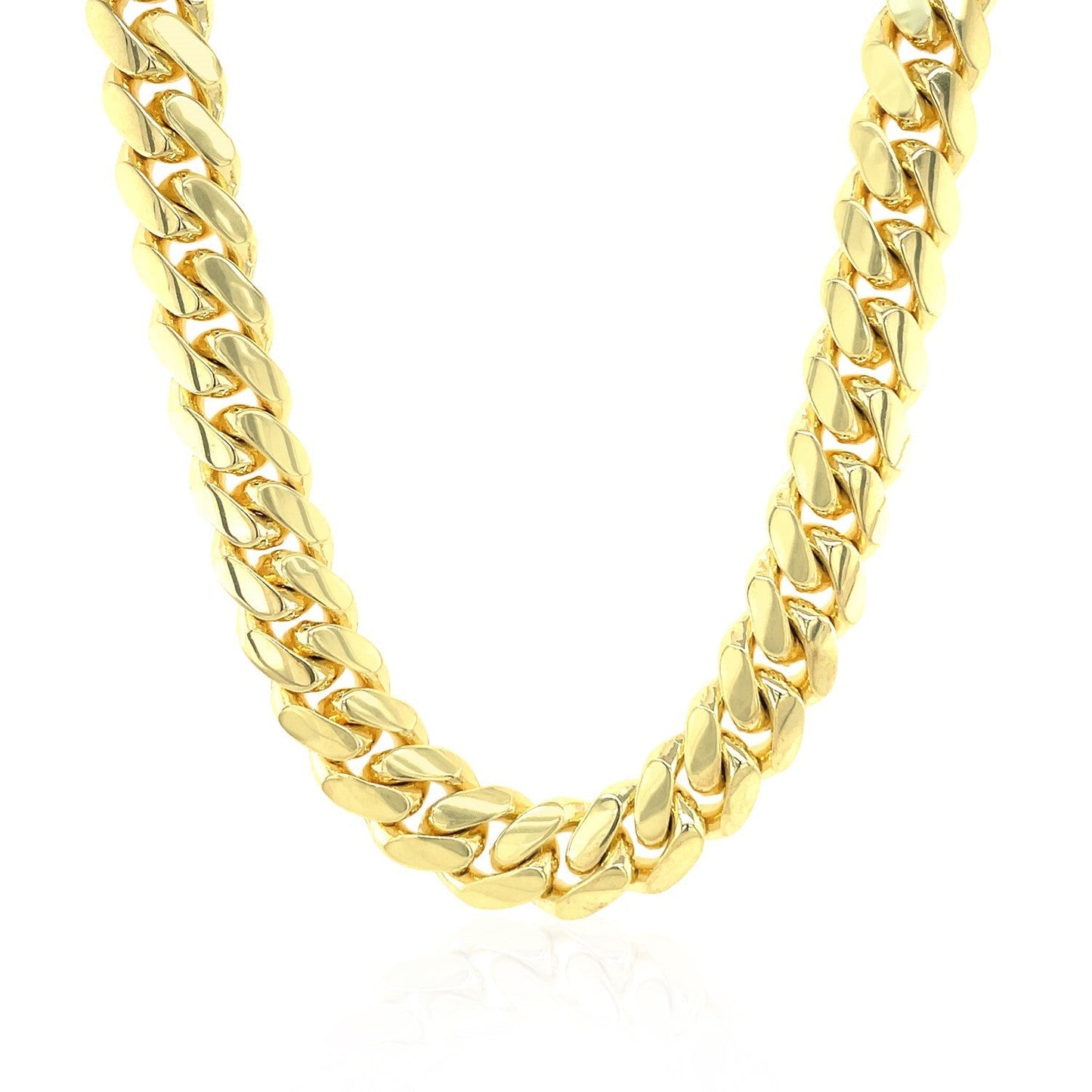 Chaîne solide Miami Cuban en or jaune 14k - 9,25 mm