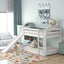 Twin over Twin Bunk Bed with Convertible Slide and Ladder   White - Korvel