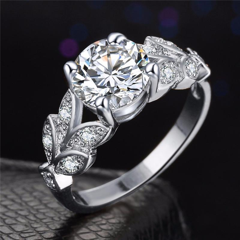 Crystal Silver Cubic Zirconia Wedding Ring - Korvel