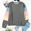 Color Block Round Neck Long Sleeve Sweatshirt - Korvel