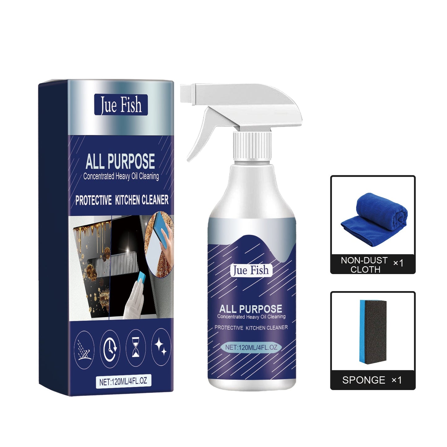Protective Kitchen Cleaner, Range Hood Kitchenware Heavy Oil Cleaning Strong Decontamination - Korvel