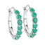 Boucles d'oreilles en argent sterling avec émeraudes véritables de 2,38 carats