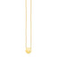 Collier en or jaune 14 carats avec pendentif rond poli et diamant