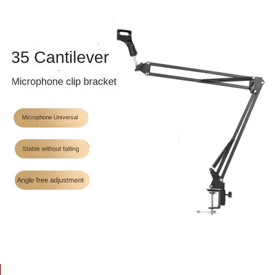Desktop Microphone Stand Live Handheld Mic Holder Adjustable NB35 Boom Arm Microphone Bracket - Korvel