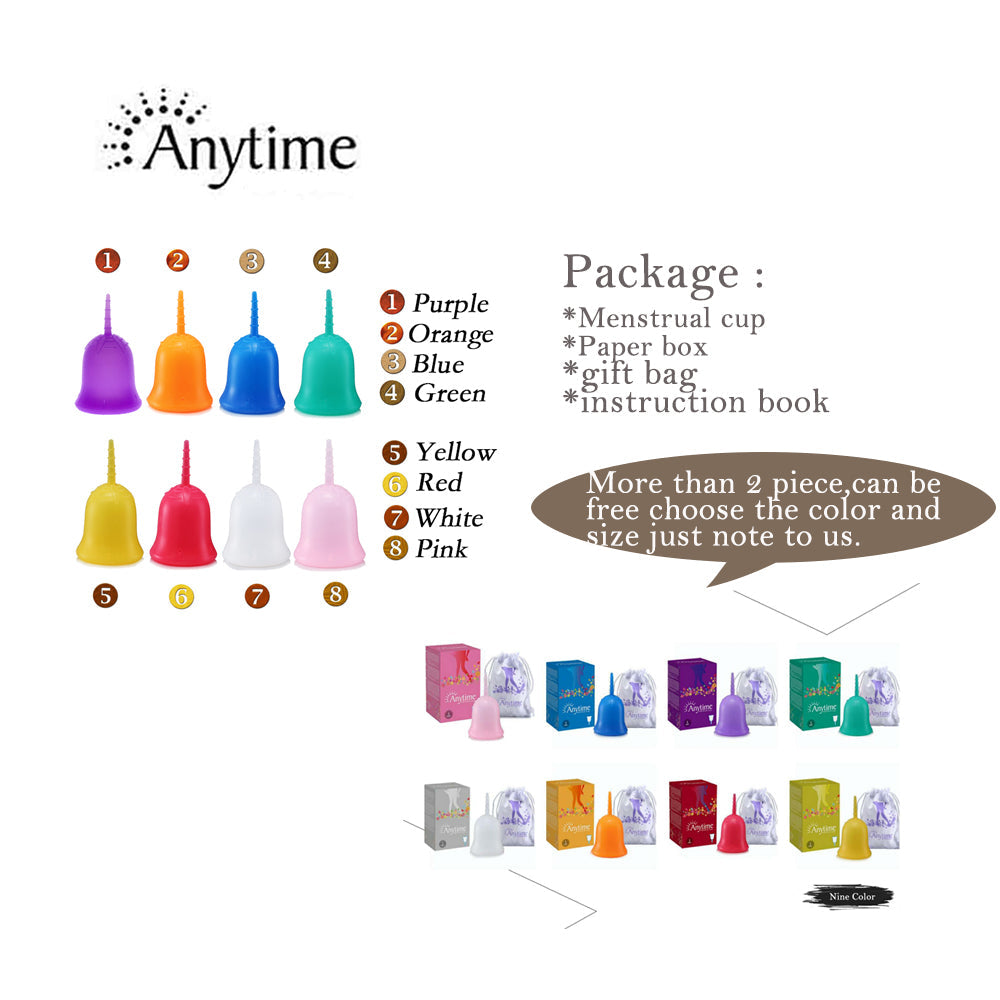 Anytime Feminine Hygiene Lady Cup Menstrual Cup Wholesale Reusable Medical Grade Silicone For Women Menstruation - Korvel