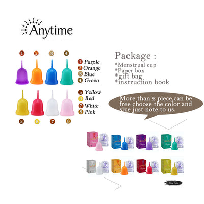 Anytime Feminine Hygiene Lady Cup Menstrual Cup Wholesale Reusable Medical Grade Silicone For Women Menstruation - Korvel
