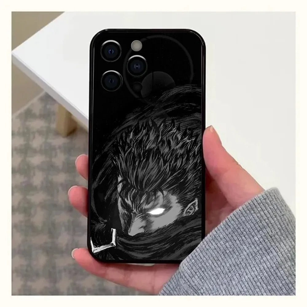 GutsrkiPhone Coque Anime pour iPhone 15 et SE Noir