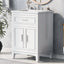 24" Bathroom Vanity with Sink, Bathroom Vanity Cabinet with One Flip Drawer and Doors, Solid Wood and MDF, White - Korvel