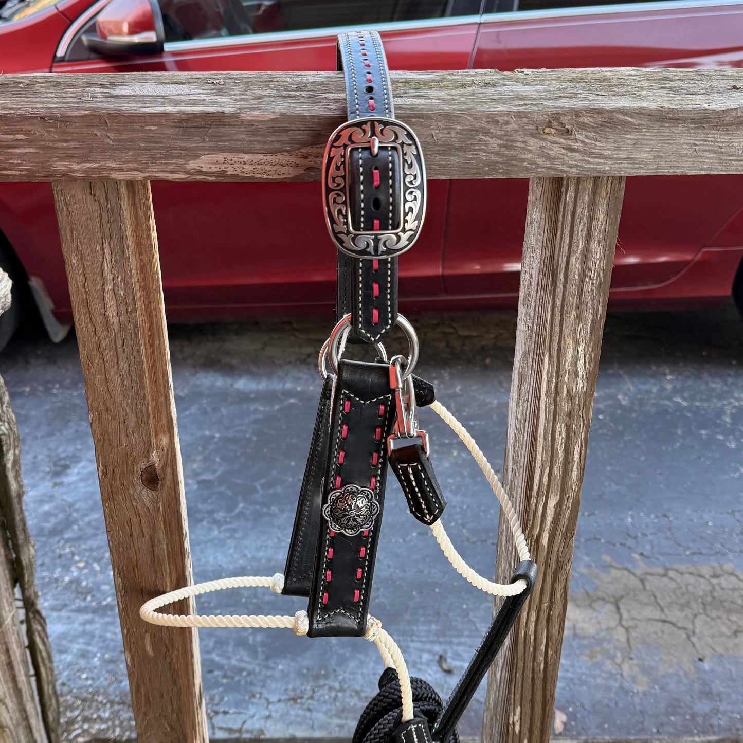 Deluxe Leather Rope Nose Halter with Tassels - Korvel