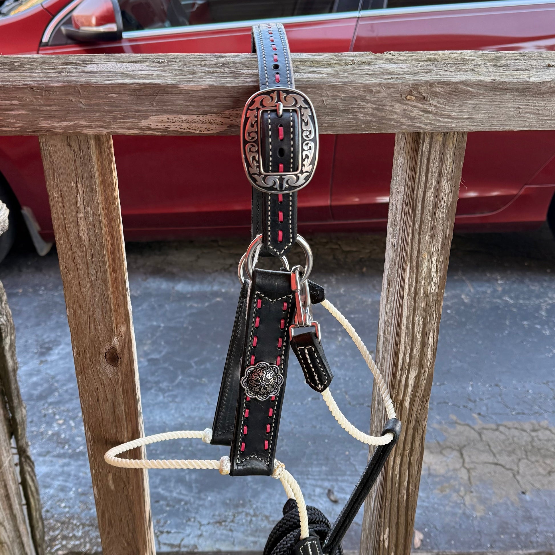 Deluxe Leather Rope Nose Halter with Tassels - Korvel