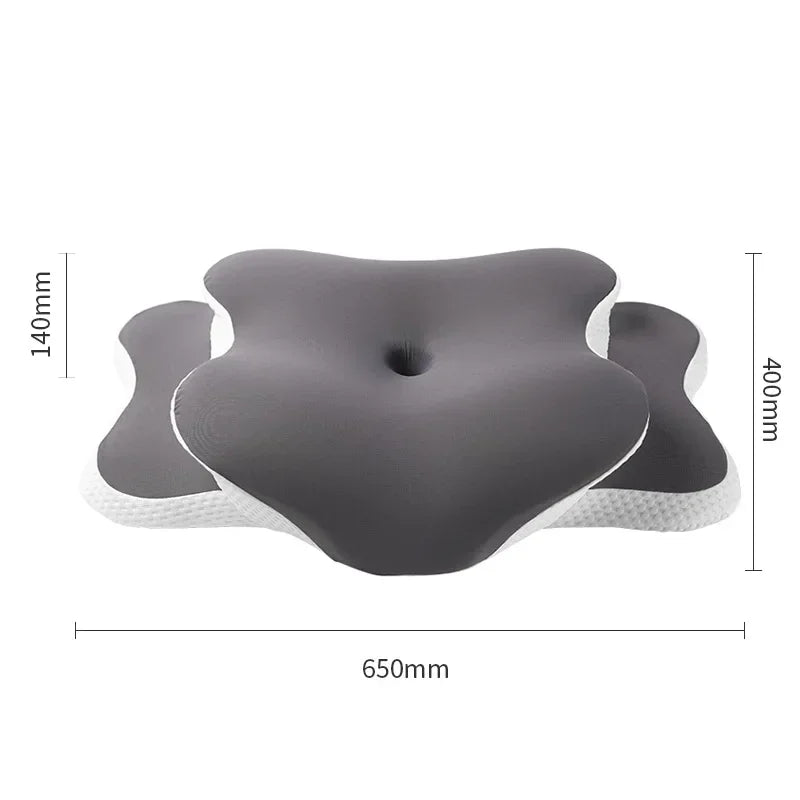 Ice Silk Pillowcase Ergonomic Cervical Pillow Memory Foam Pillow Neck Pain Relief Comes Adjustable Home for Back Side Sleepers - Korvel