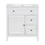 30" Bathroom Vanity with Sink Top, Bathroom Vanity Cabinet with Door and Two Drawers, Solid Wood Frame, One Package, White - Korvel
