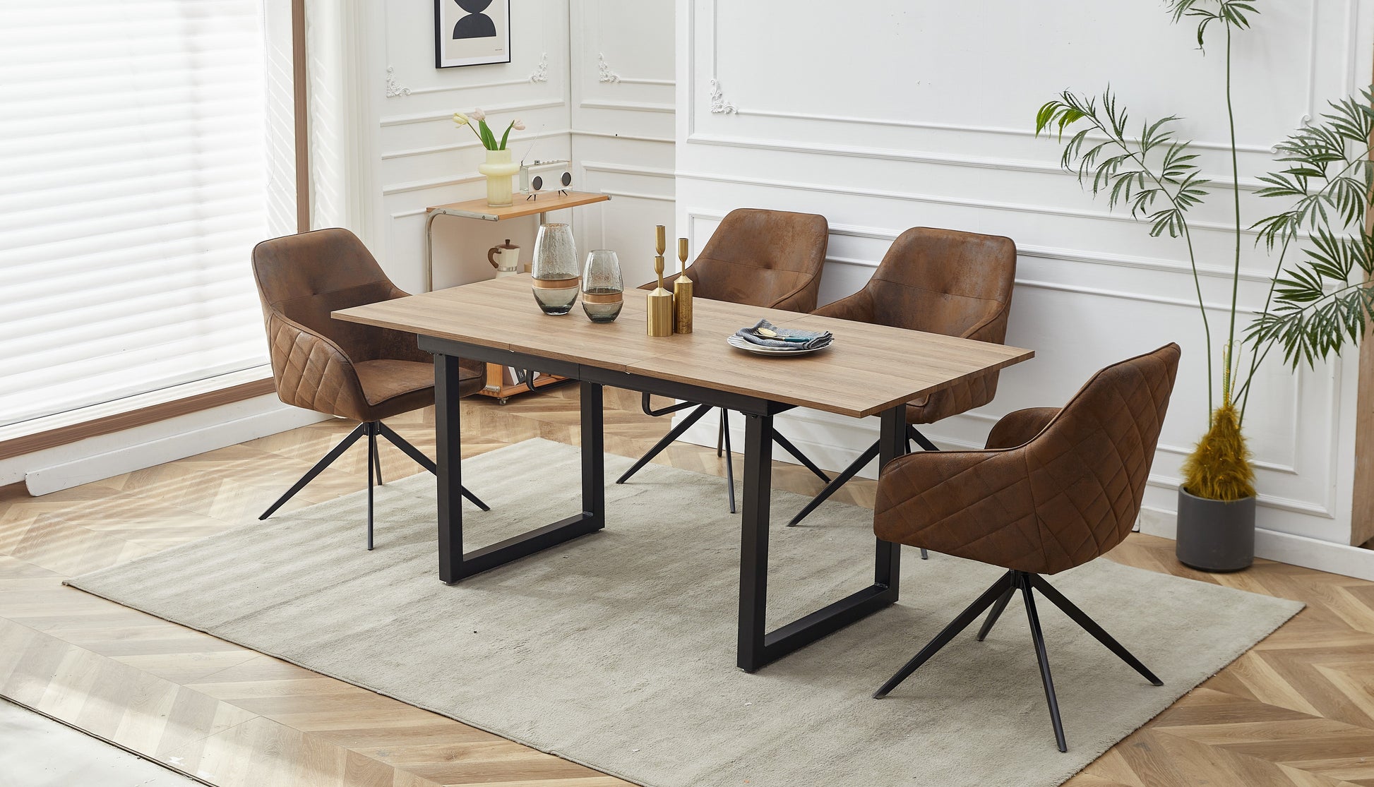 Modern chairs (2 sets) with soft iron leg cushions and comfortable backrest double layered chairs - Korvel