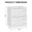 Horizontal file cabinet, 2 drawers, white file cabinet with lock, metal file cabinet with lock, 3 drawers, legal office cabinet - Korvel
