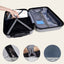 Luggage Suitcase 3 Piece Sets Hardside Carry-on luggage with Spinner Wheels 20"/24"/28" Silver+Grey + ABS - Korvel