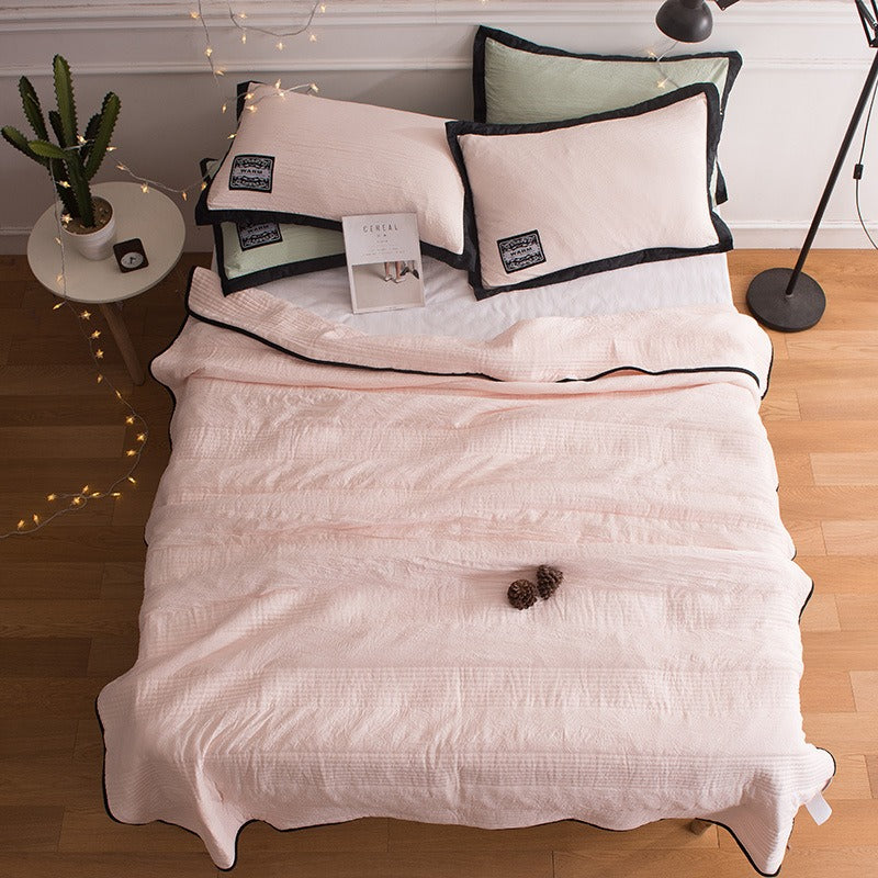 Summer Quilt Air Conditioning Quilt Solid Color Quilted Single and Double Quilt Vacuum Solid Color Summer Cool Quilt - Korvel