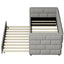 Twin Size Daybed with Trundle  Upholstered Daybed with Padded Back  Gray - Korvel