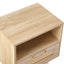 15.75" Rattan End table with drawer and solid wood legs Modern nightstand side table for living room natural - Korvel