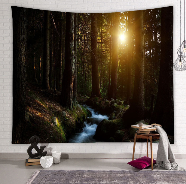 Beautiful Natural Forest Printed Large Wall Tapestry Wall Art Decor - Korvel