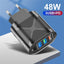 New 3USB+PD fast charging head, US standard, European standard, British standard, PD+3USB multi port charger charging head - Korvel