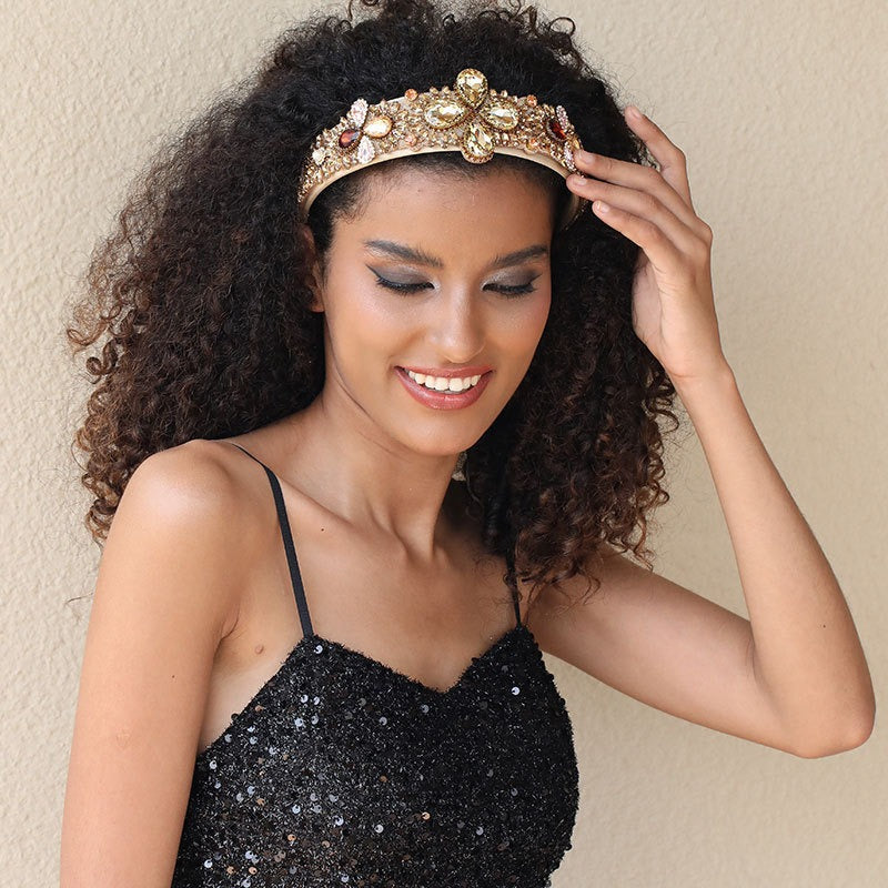 Fashionable retro wide edge sponge compression headband - Korvel