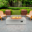 52 Inch Outdoor Concrete Propane gas rectangle Fire Pit table in Antique white color - Korvel