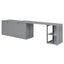 Queen Size Murphy Bed with Rotable Desk  Gray - Korvel