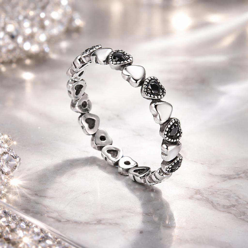 Bague de fiançailles en argent sterling 925 - Design élégant pour femmes