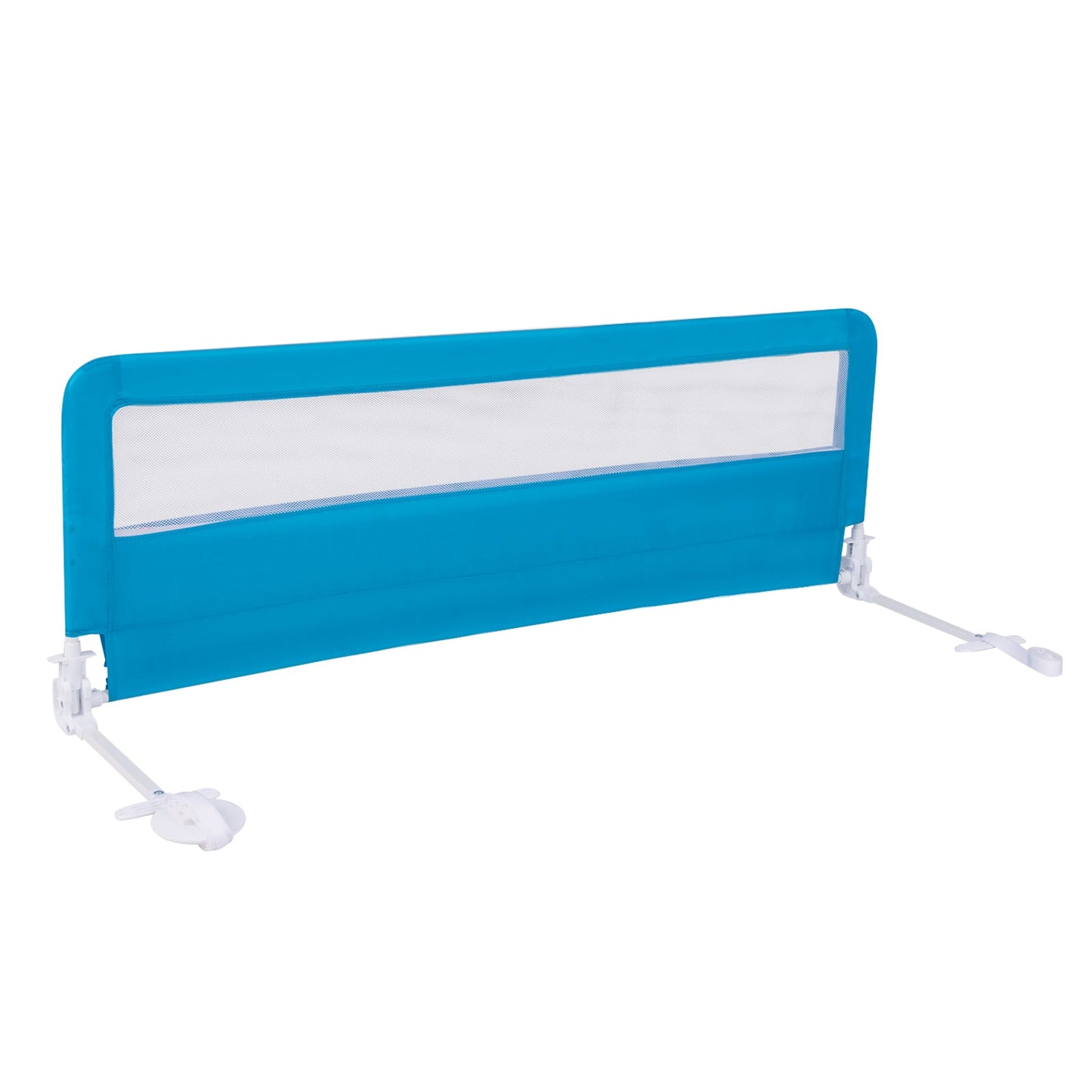 59 Inch Folding Breathable Baby Bed Rail Guard - Blue