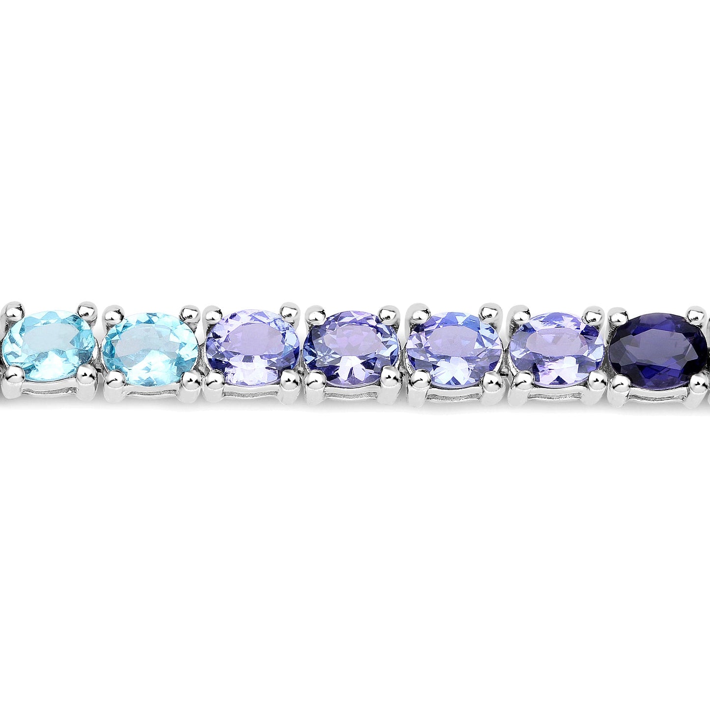 Bracelet en argent sterling .925 avec pierres multi-facettes de 12,04 carats