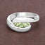 0.56 Carat Genuine Peridot .925 Sterling Silver Engagement Ring