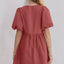 Elegant Ruched Puff Sleeve Mini Dress with Bow Detail