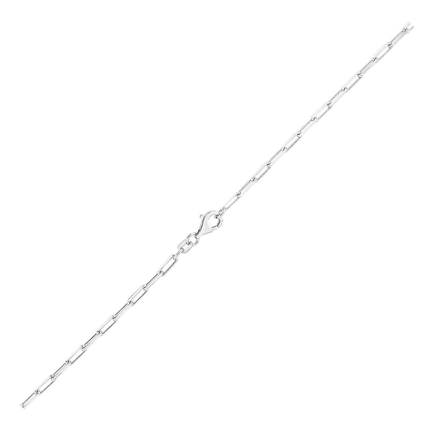 Collier en Chaîne Paperclip en Argent Sterling Plaqué Rhodium