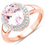 Anillo de Plata Esterlina con Kunzita y Zirconia Blanca de 3.64 Quilates