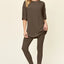 Double Take Full Size Round Neck T-Shirt and Leggings Set