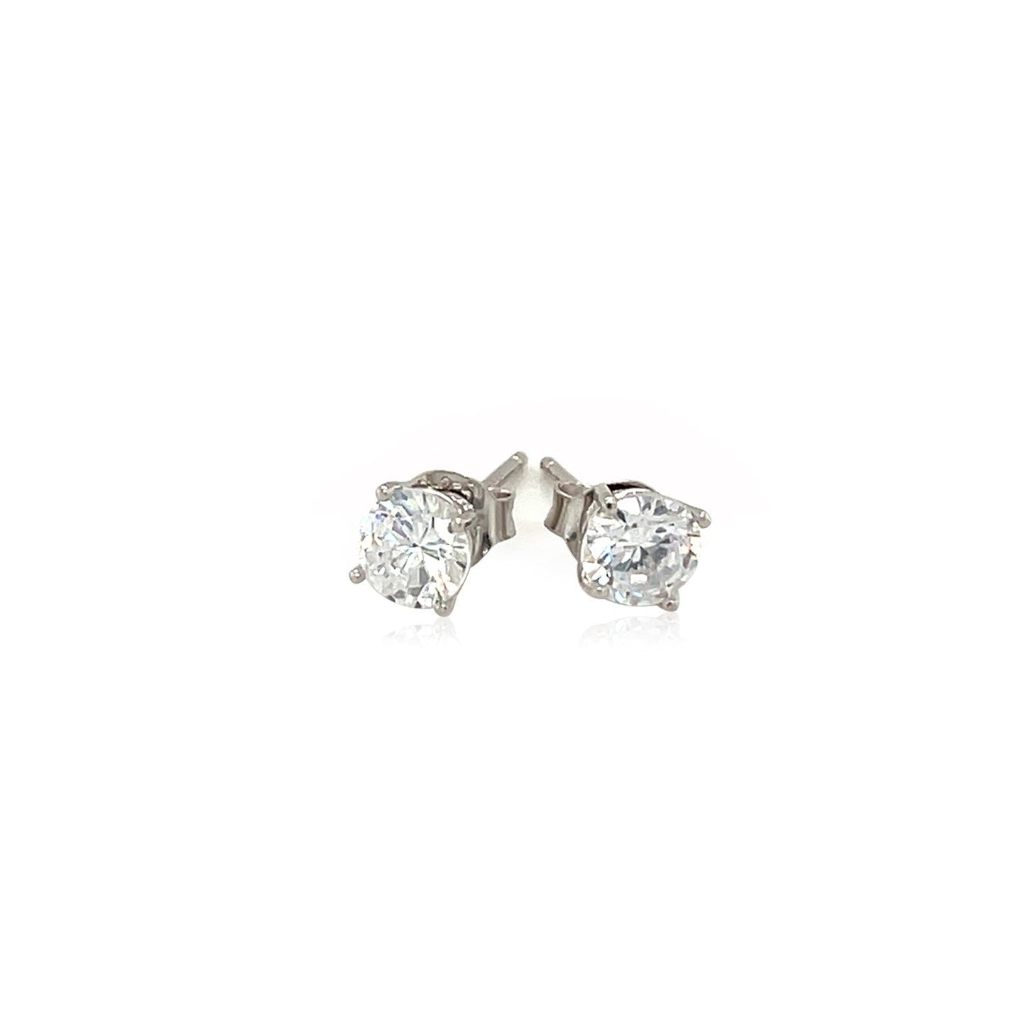 Pendientes de Stud de Plata Esterlina Elegantes con Circonitas