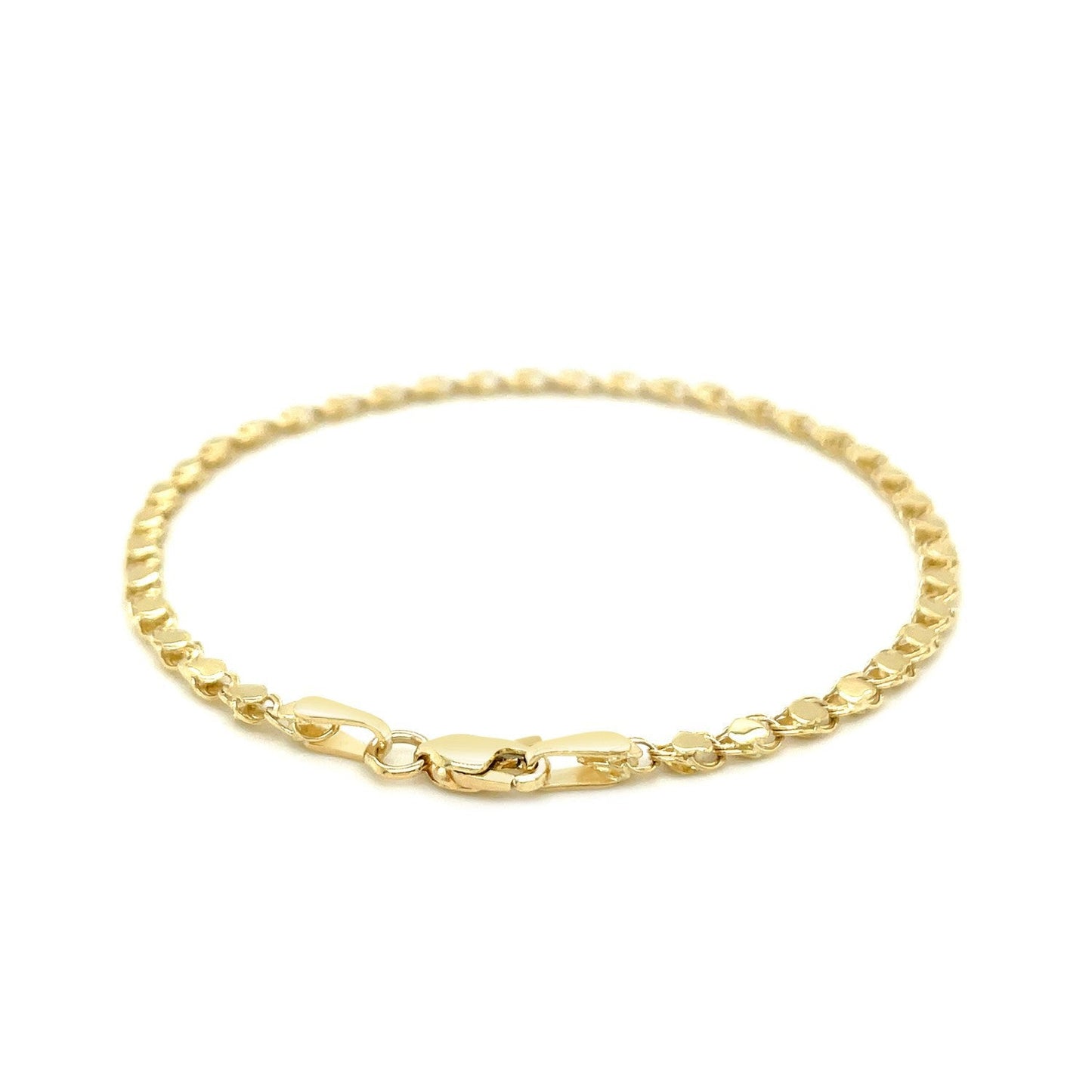 Pulsera de Corazón de Oro Amarillo de 14k - Ancho de 2.9mm