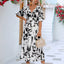 Chic Black and White Balloon Sleeve Dress for Effortless Summer Elegance - Korvel