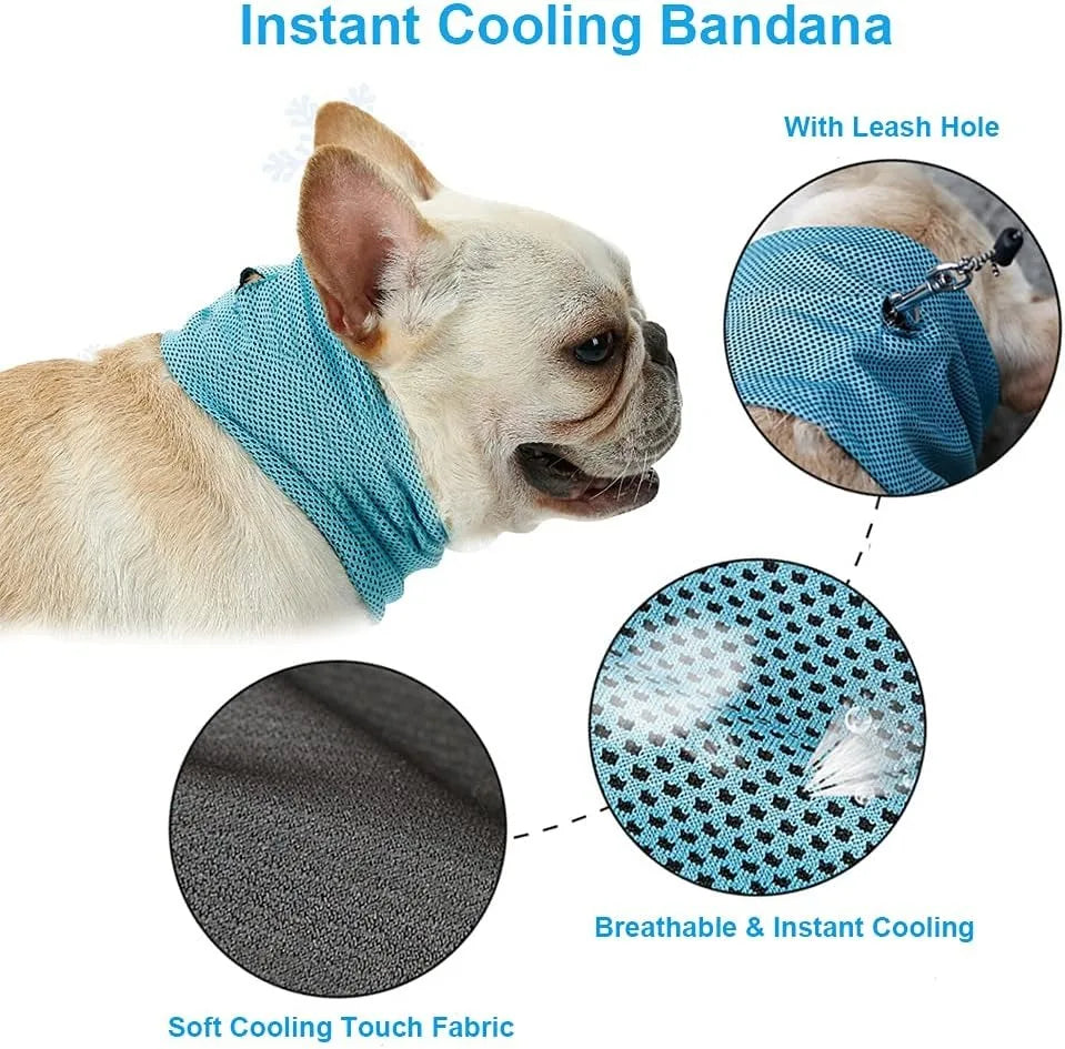 Dog Cooling Bandana Ice Pet Cooling Collar for Hiking Traveling Pet Supplies - Korvel