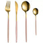 Premium Stainless Steel Cutlery Set with Gold Spray Finish