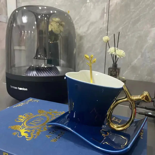 Nordic Coffee Mug Home Light Luxury Hanging Ears Love Ceramic Original Breakfast Cup Set High-value Tumbler Tea Cups Tableware - Korvel